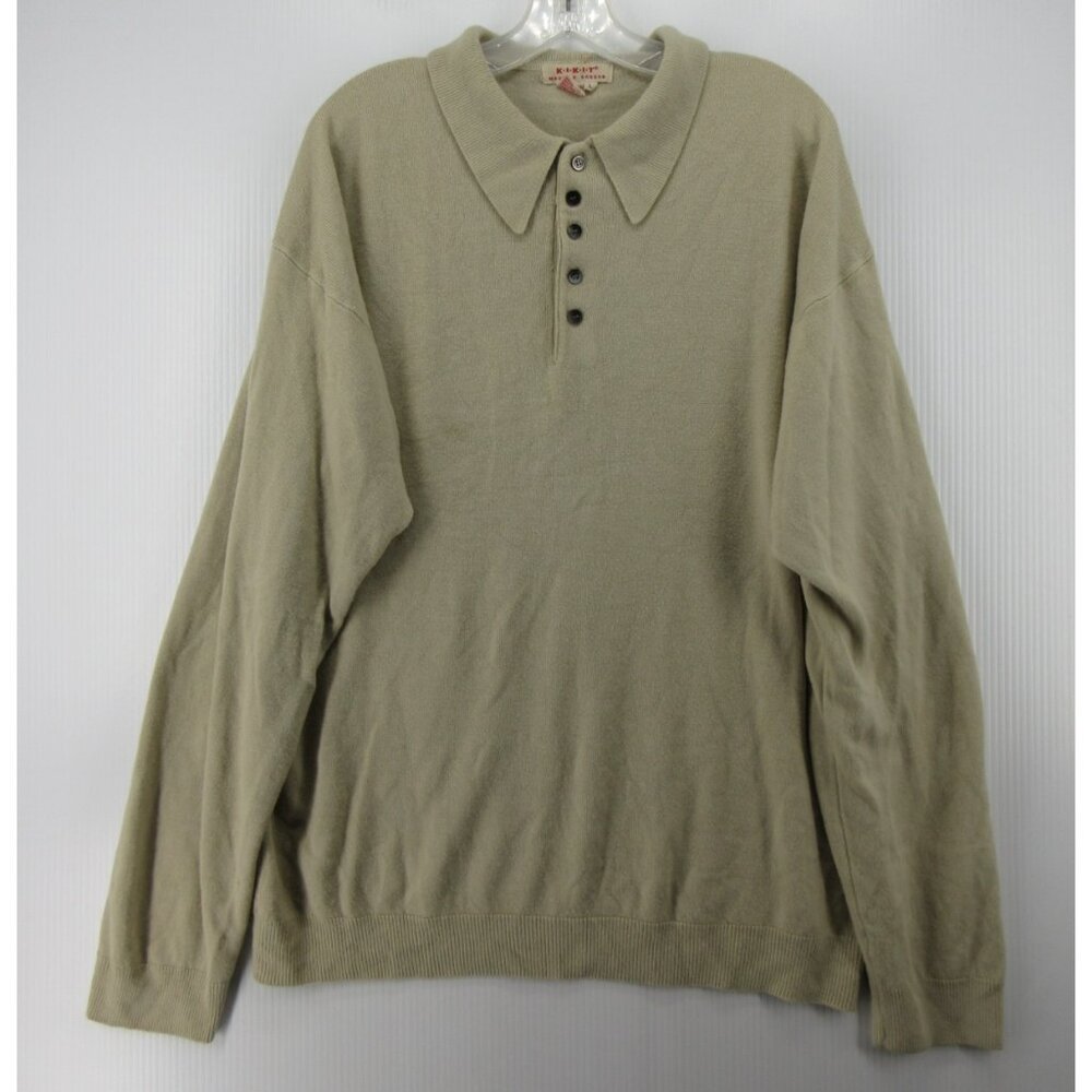 VINTAGE Kikit Sweater Large Maurice Sasson Polo Dagger Collar 90s Knit